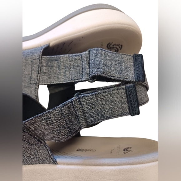 Clarks Cloudsteppers EUC Blue Wedge Sandals Size 9 - Picture 4 of 7